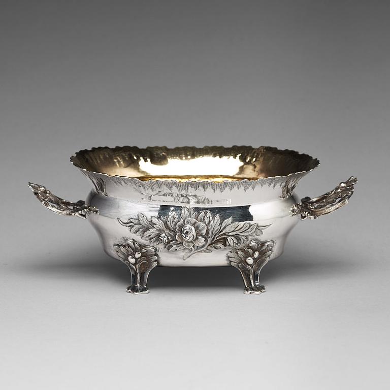 A Swedish 18th century parcel-gilt silver bowl, mark of Jons Granbom, Stockholm 1786.