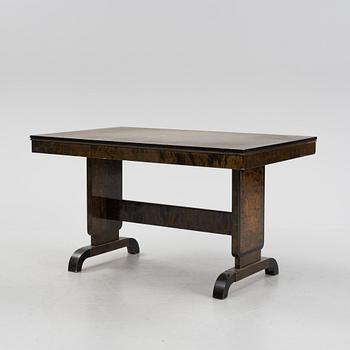 A Swedish Grace birch dining table and four chairs, 1920's/1930's.