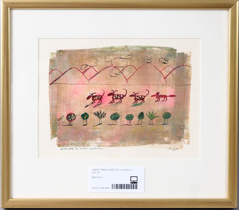 MADELEINE PYK, blandteknik, sign.