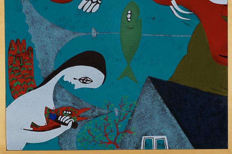 EGON MÖLLER-NIELSEN, soffbord med emaljskiva, 1951.