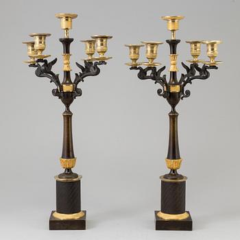 A PAIR OF CANDELABRA, empire-style, ca 1900.