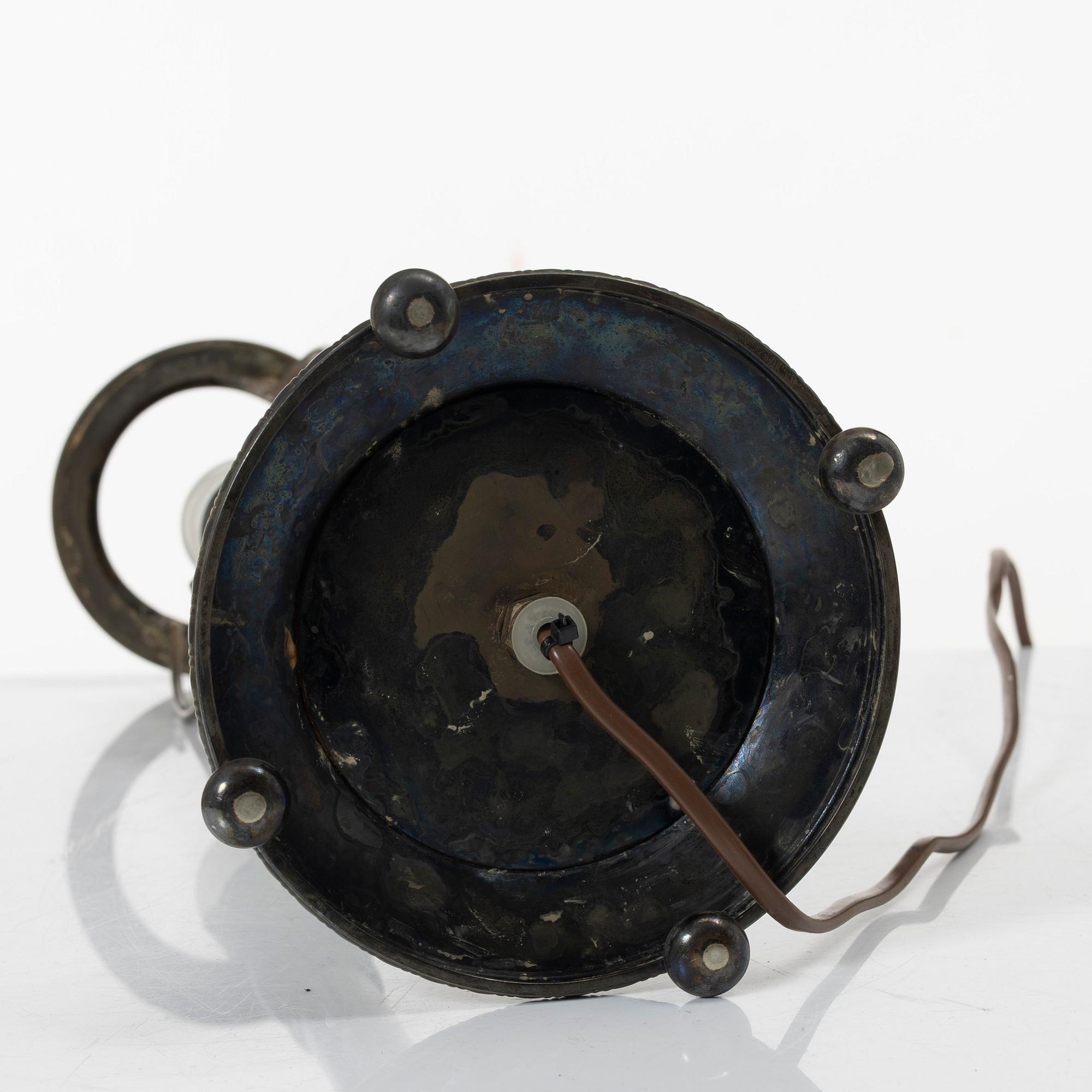 A silver plated table lamp, GAB, first half of the 20th century.