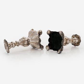 Kynttilänjalkapari, hopeaa, GAB, Ruotsi 1950.