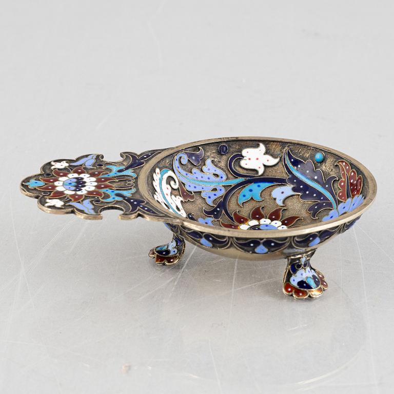 Kåsa, silver och emalj, Moskva, Ryssland 1891.