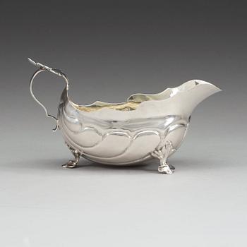 A Swedish 18th century parcel-gilt cream-jug, makers mark of Christian Rothe, Karlskrona 1777.
