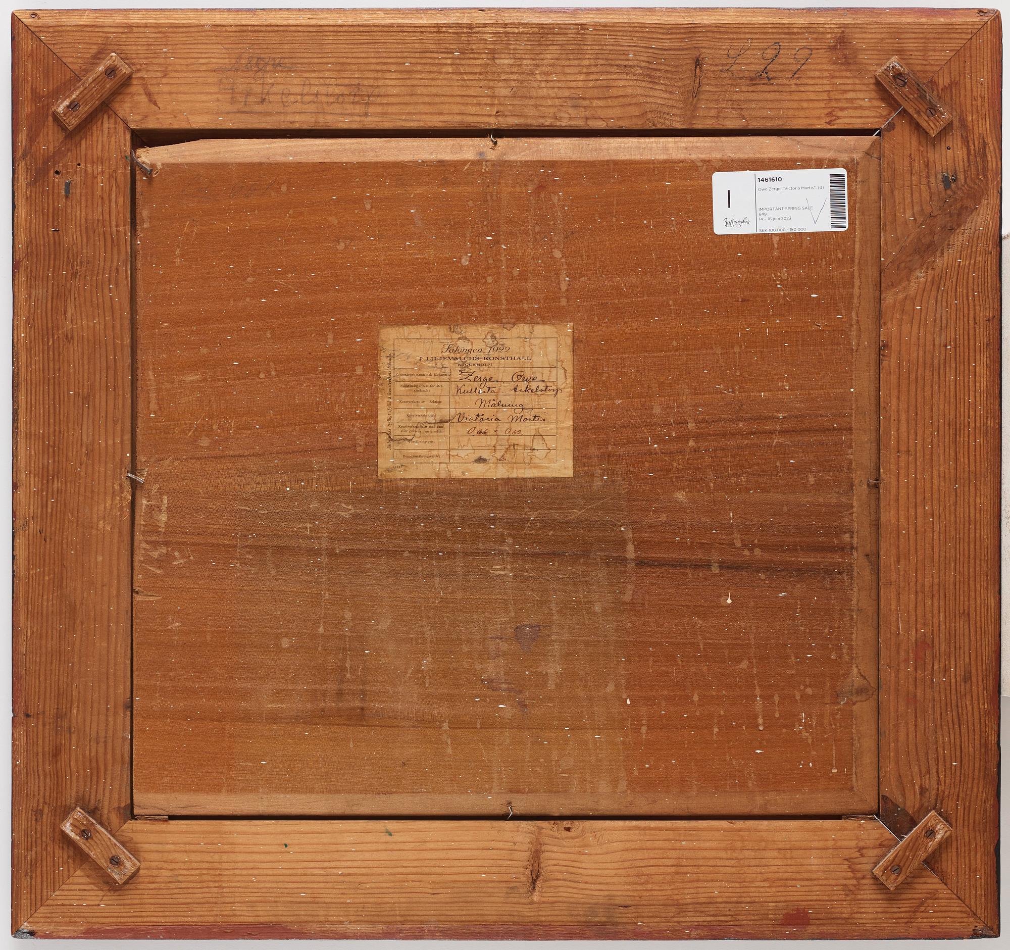 Owe Zerge, "Victoria Mortis". - Bukowskis