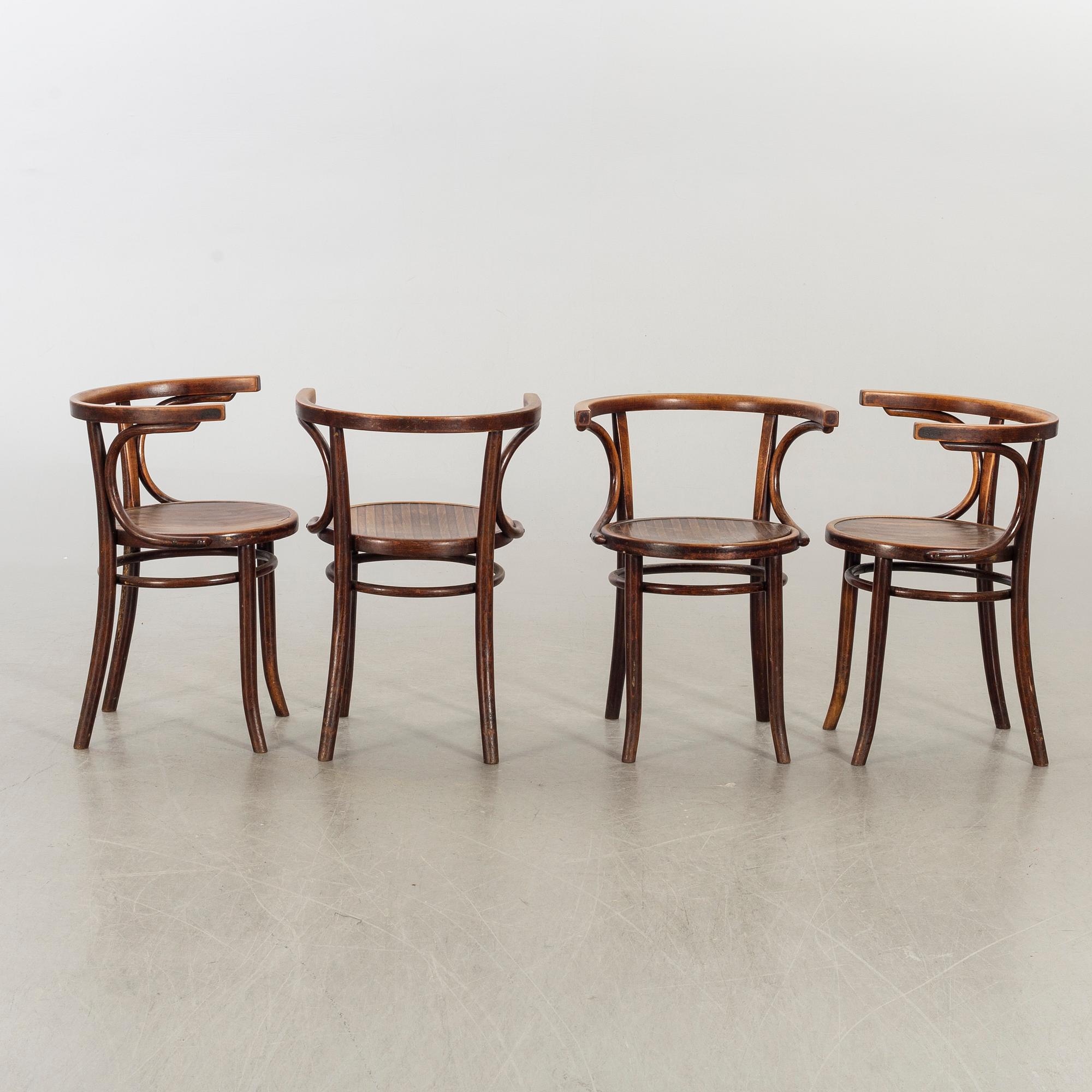 KARMSTOLAR 4 st Thonet tidigt 1900-tal.