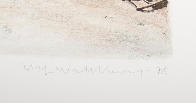 ULF WAHLBERG, 2 st, färglitografier, signerade och daterade -78.