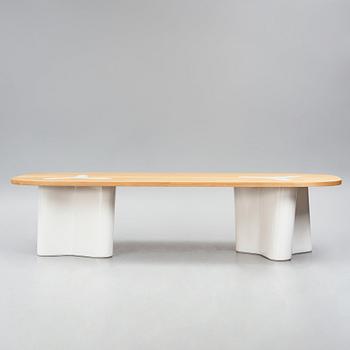 India Mahdavi, an oak and ceramic dinner table, designed for a project at Svenskt Tenn, Sweden in 2022.