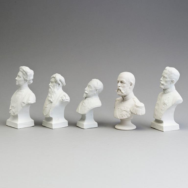 NINE PARIAN BUSTS, Gustafsberg and Rörstrand, ca 1900.