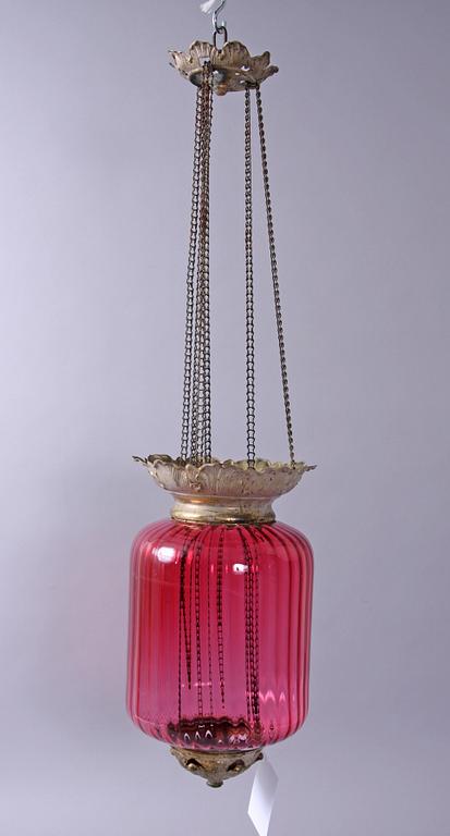 MÅNSKENSAMPEL, glas o metall, 1800-talets slut.