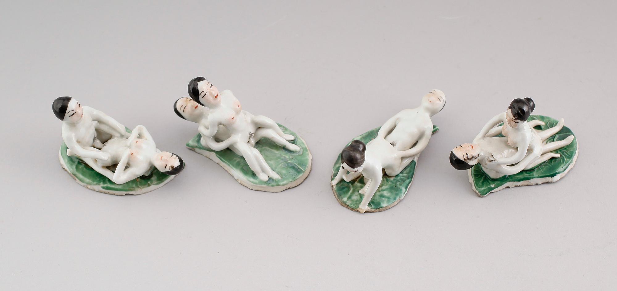 FIGURGRUPPER, 4 st, porslin, Kina, 2000-tal.