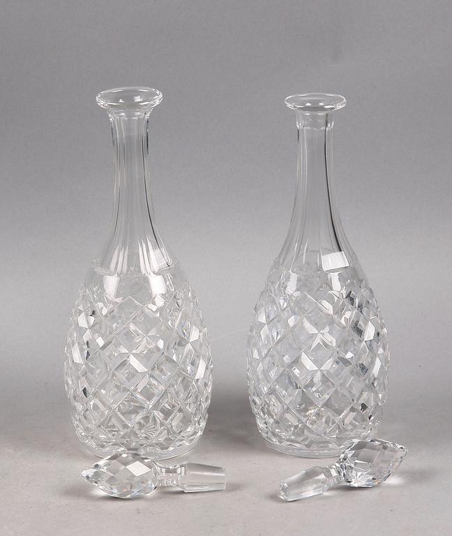 KARAFFER, 2 st, glas, 1900-talets början.