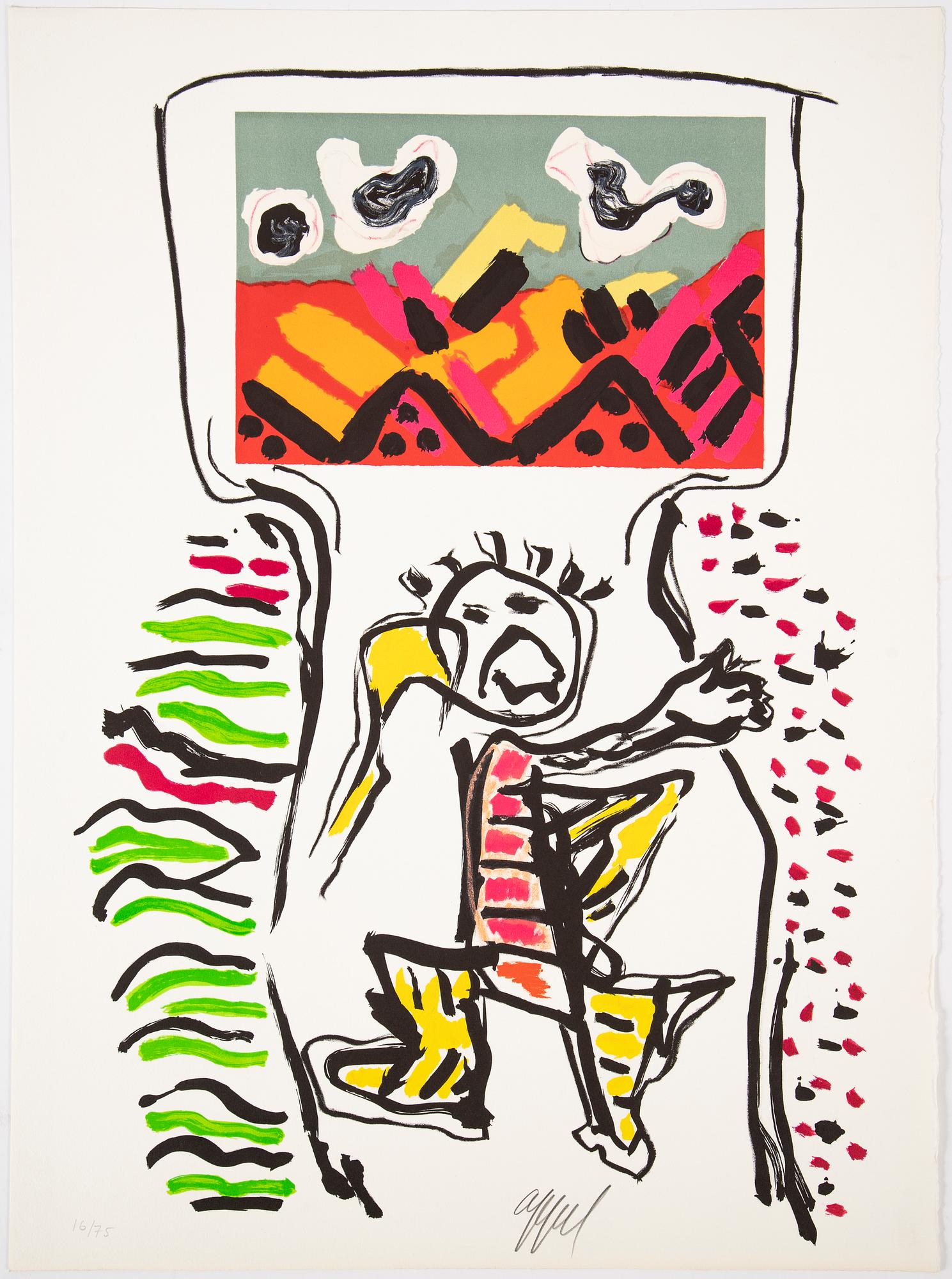 Karel Appel, portfolio with 5 lithographs in colour, "Tantrika 1", 1983, signed 16/75.