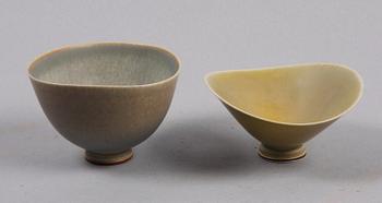 SKÅLAR, 2 st, stengods, Berndt Friberg, Gustavsberg.