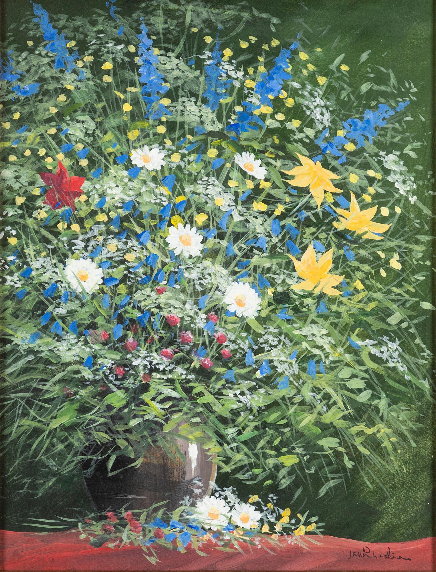 Jan Rhodin, Still life with flowers.