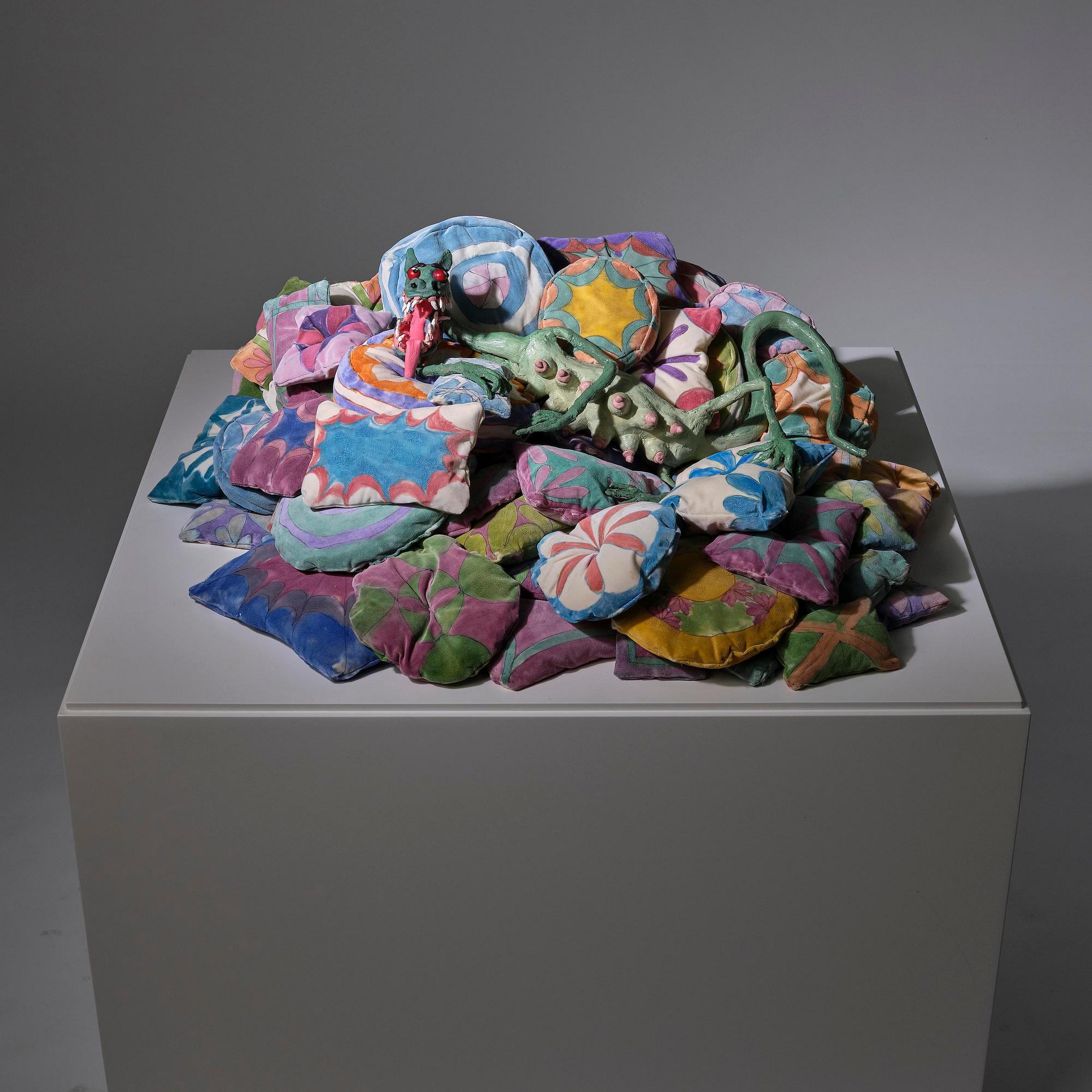 Nathalie Djurberg & Hans Berg, "Dragon on Pillows".