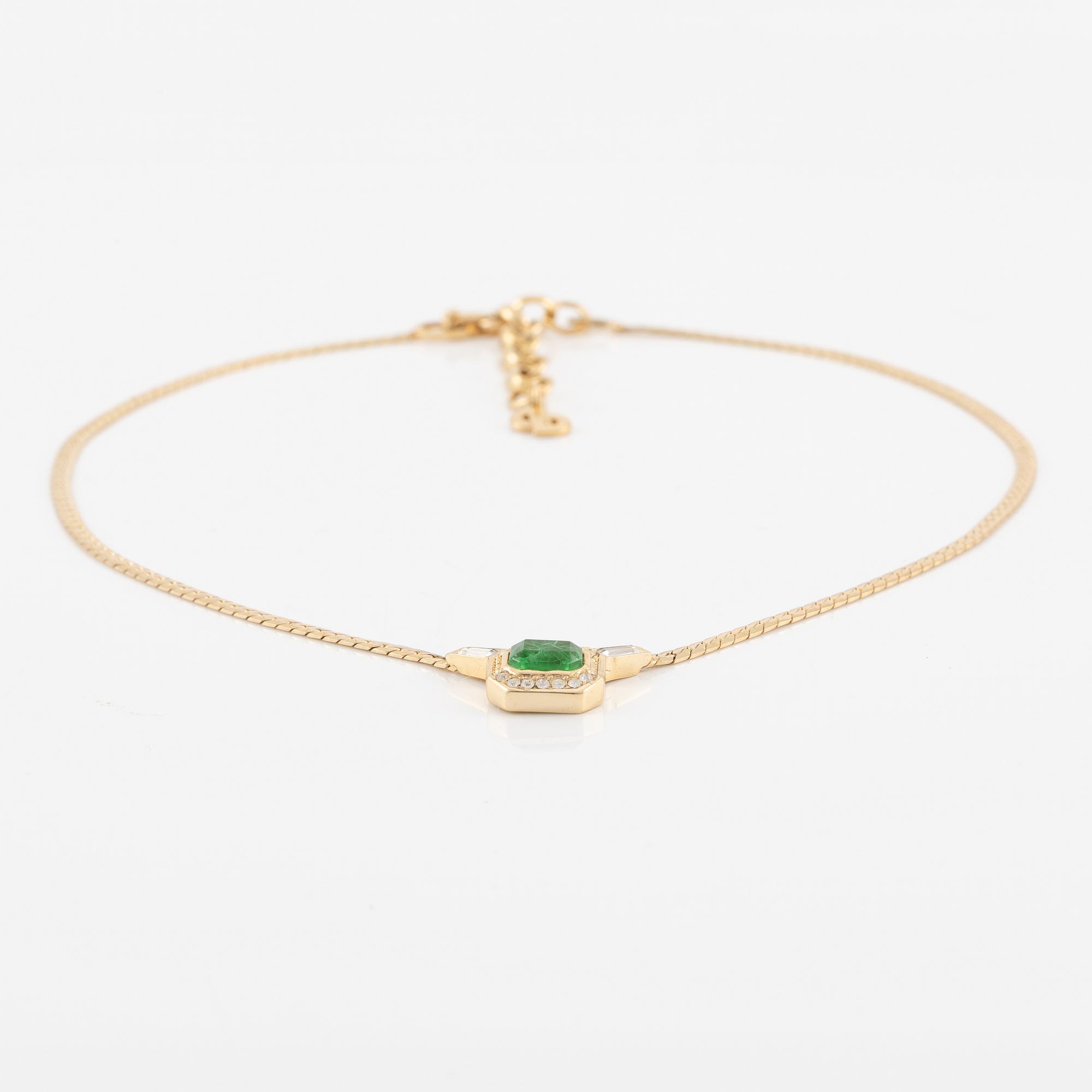 Christian Dior, collier och örhängen, ett par, vintage.