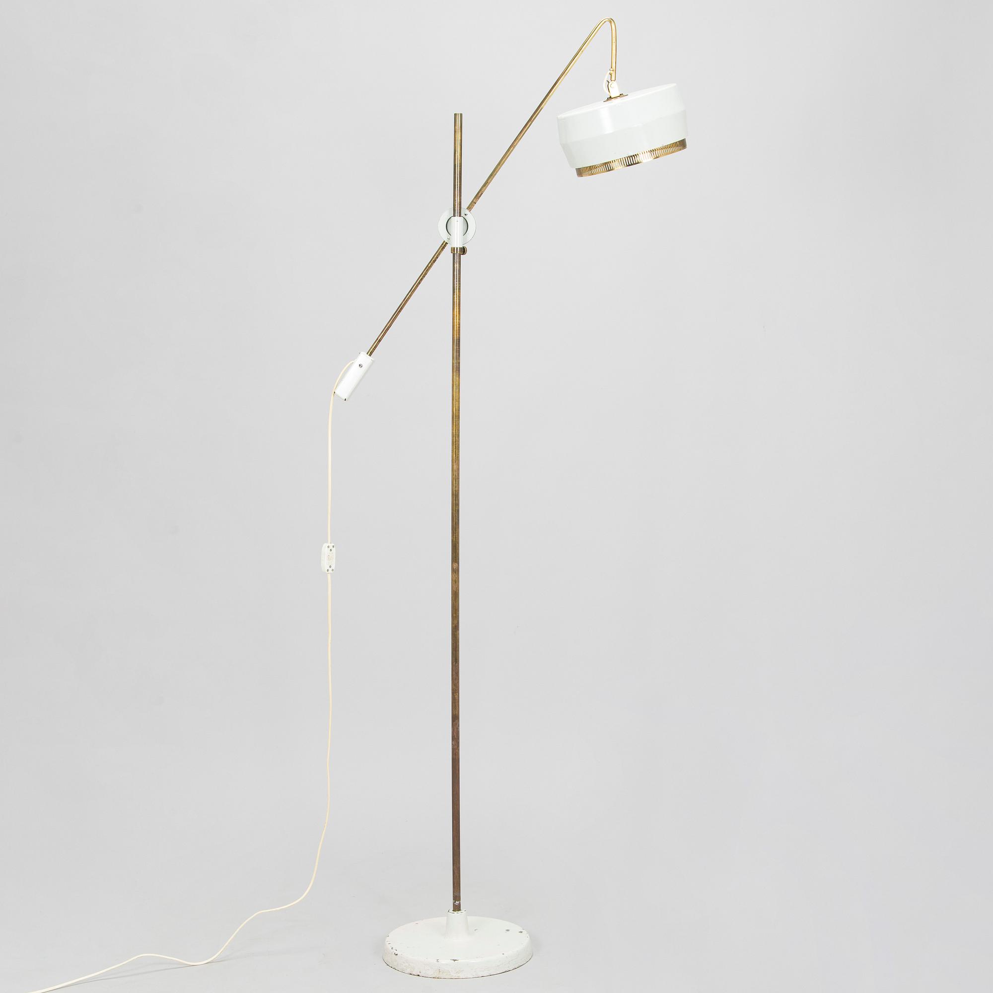 A mid-20th century floor lamp, possibly prototype, Aarne Ervi Architect's office, manufacturer Taito.