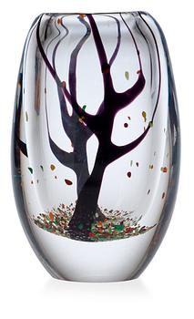 A Vicke Lindstrand 'Autumn' glass vase, Kosta 1950's-60's.