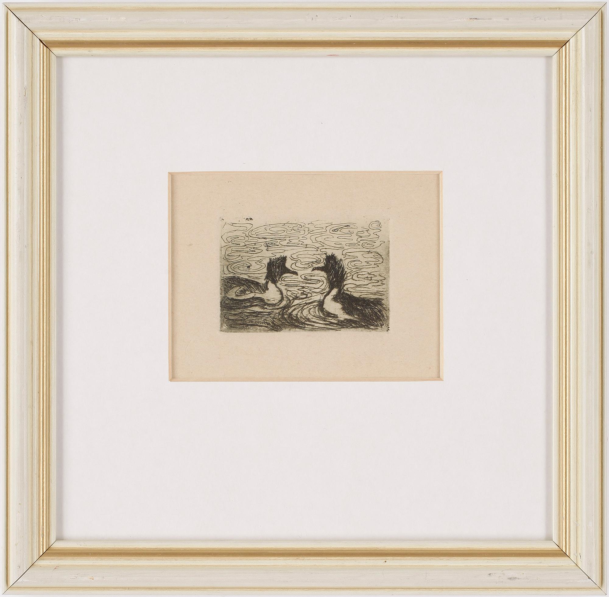 AXEL TÖRNEMAN, teckningar i akvarell, etsning, kolkrita samt blyerts, tot 4 st, delvis signerade.