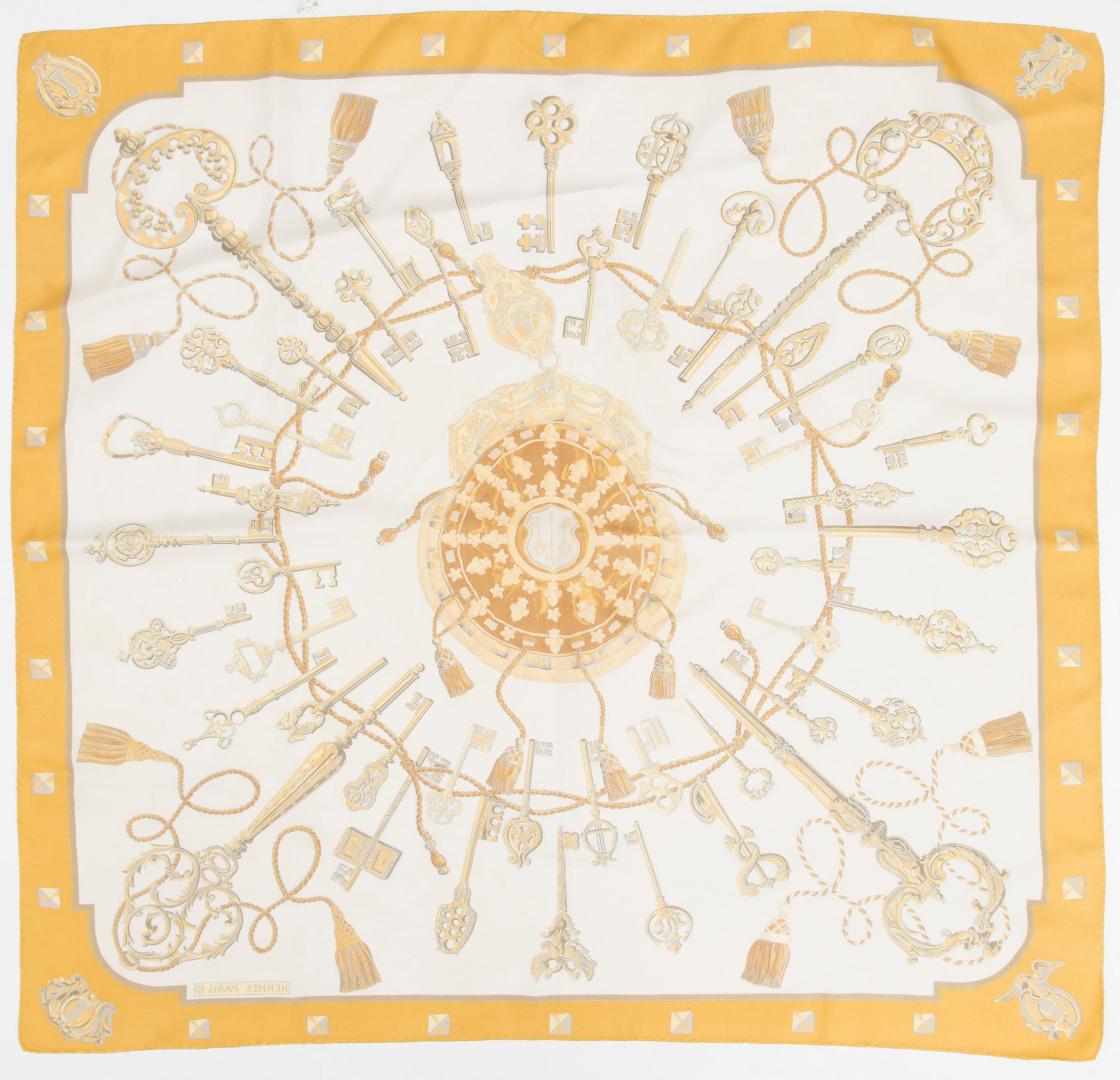 Hermès silk scarf "Les Clèfs'.