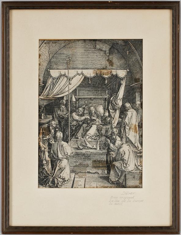 ALBRECHT DÜRER, efter, träsnitt. Sign i plåten. Trol 1800-tal.