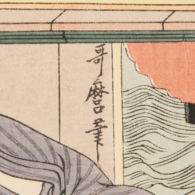 JAPANILAINEN PUUPIIRROS, triptyykki, myöhempi painos, 1900-luvun ensimmäinen puolisko, sekä kolme painotyötä.