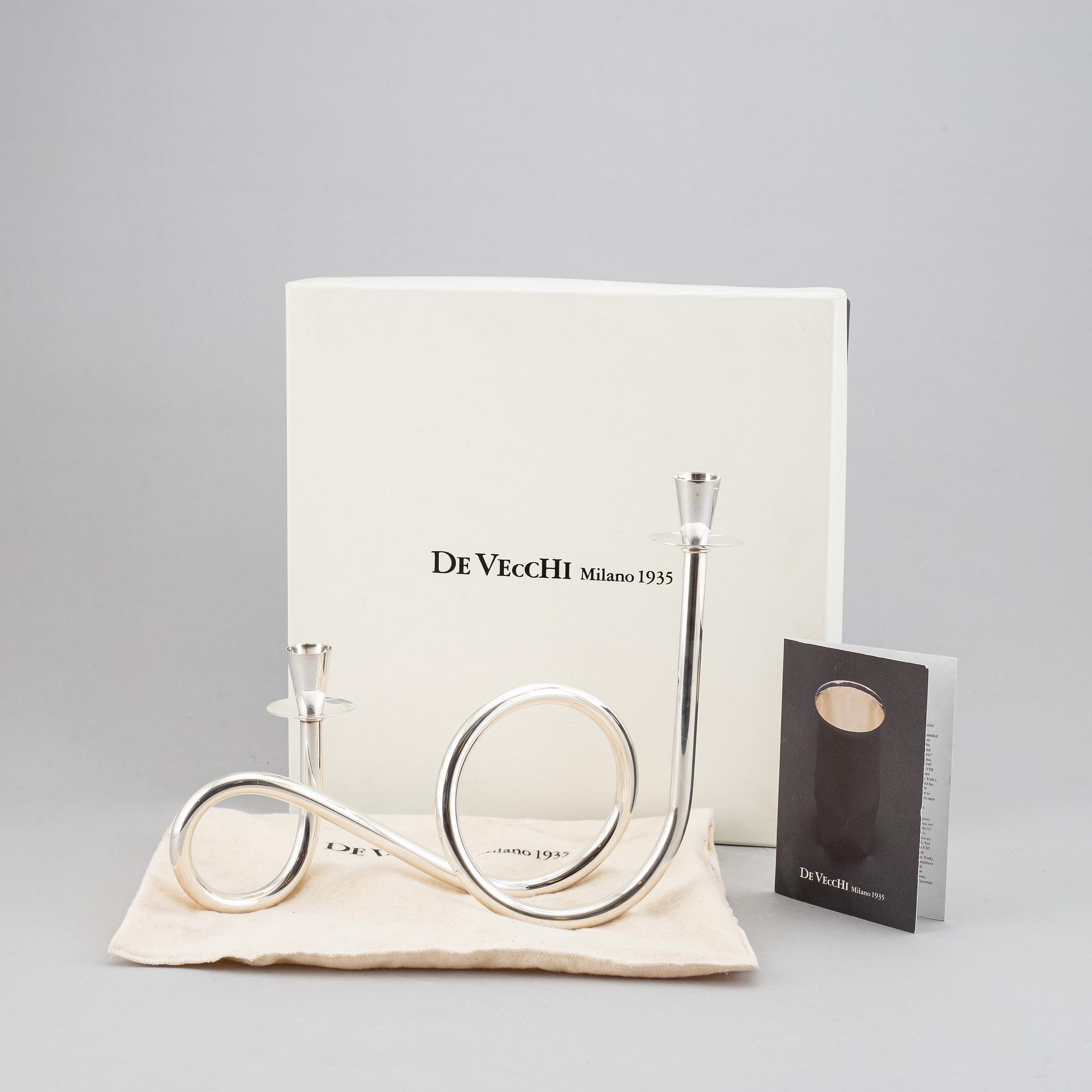 PIERO DE VECCHI, a 'T8', sterlign silver candelabra, signed and numbered 19/99, 2014.