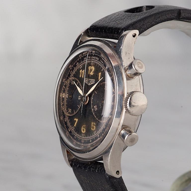 HEUER, armbandsur, chronograph, "Big Eyes", 35 mm.