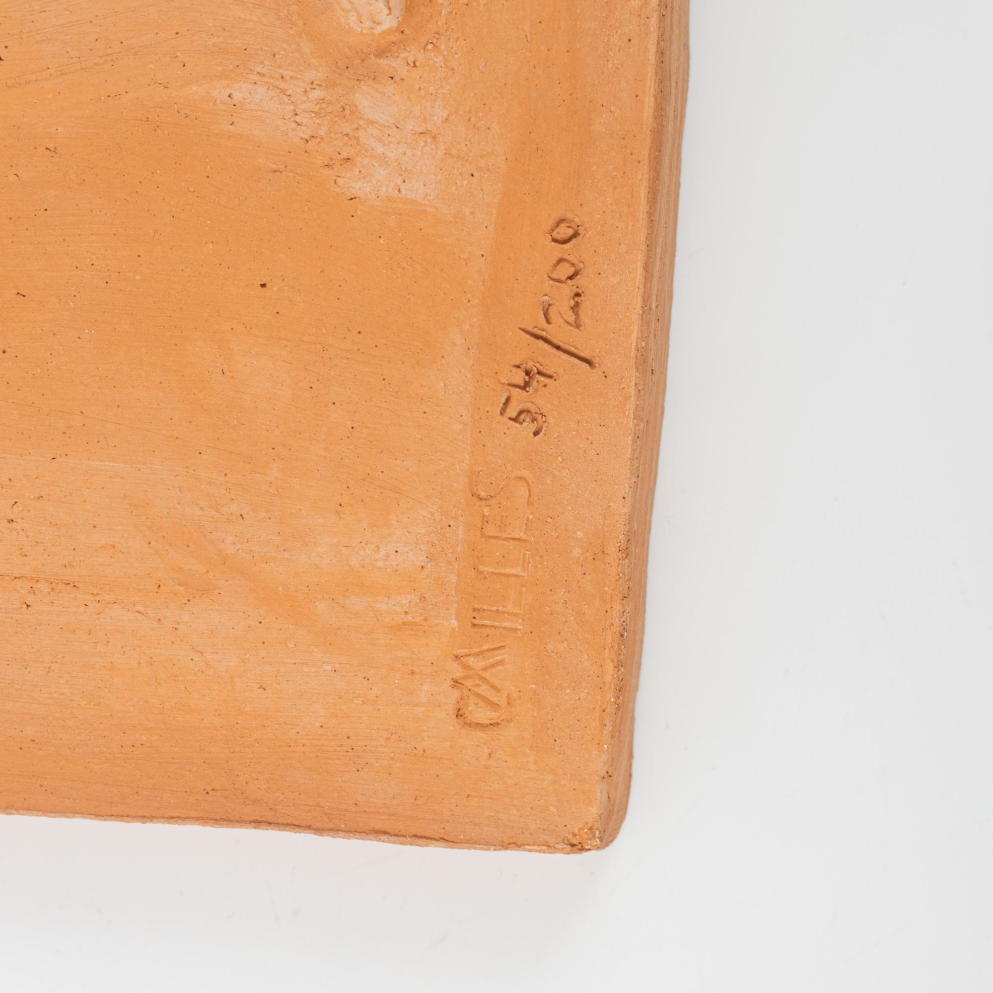 Carl Milles, after, a terracotta wall relief, stamp signed and numbered 54/200.