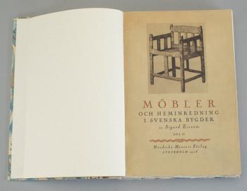 SIGURD ERIXON, 2 vol, Möbler och heminredning i svenska bygder, I-II, Stockholm 1925-26.