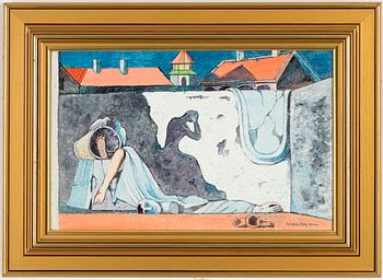 Axel Olson, oil on canvas, signed and dated 1985.