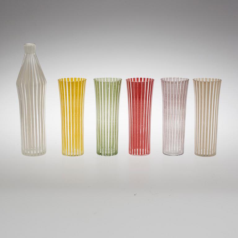 SERVIS, glas, 6 delar, "Strikt", Bengt Orup, Johansfors.