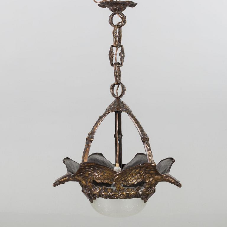 ALICE NORDIN, , a 1910-/20's brass ceiling light, Böhlmarks lampfabrik.