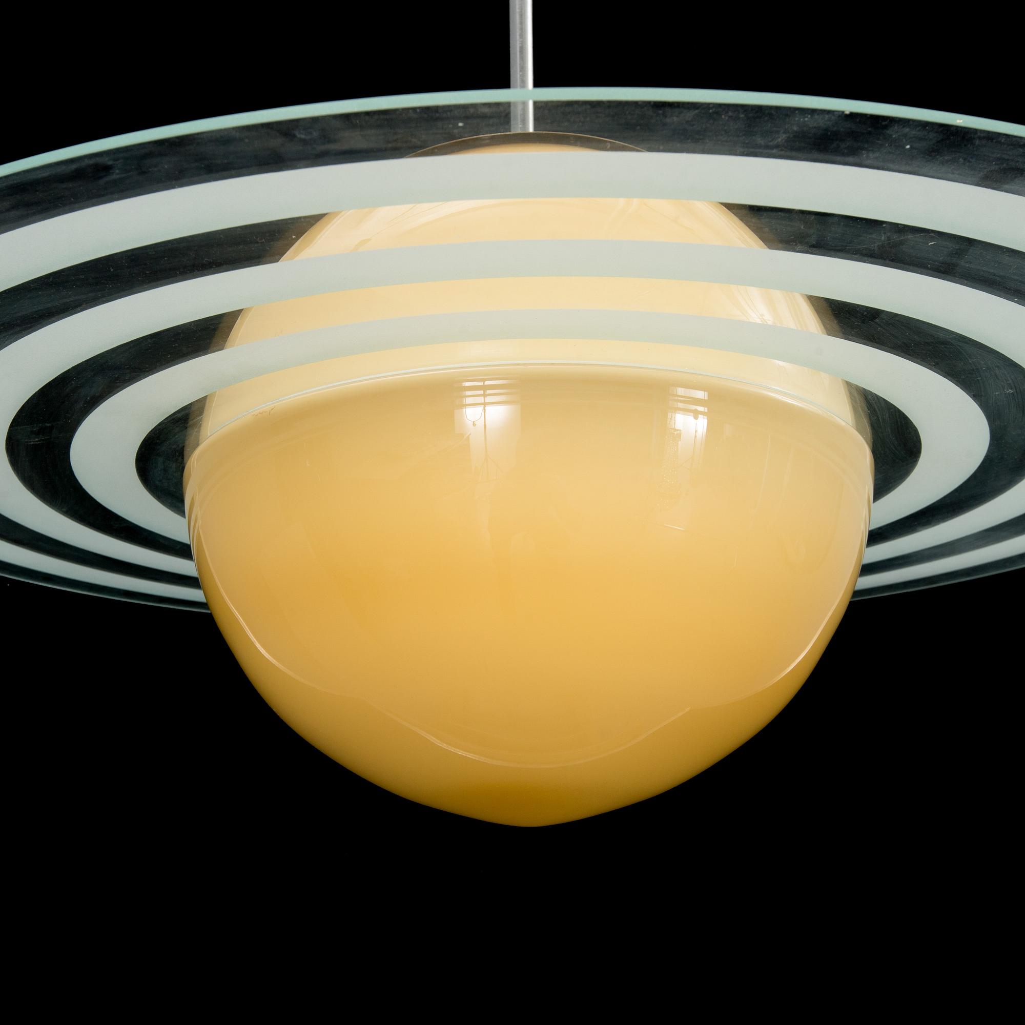 TAKLAMPA, "Saturnus", 1900-talets mitt. Diam 74 cm.