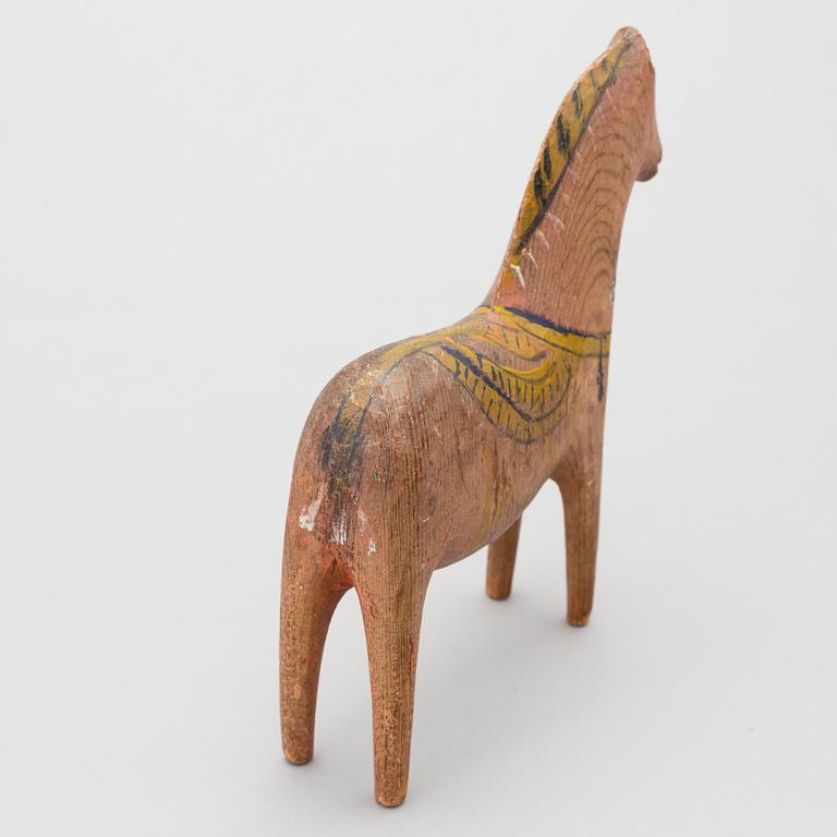 A painted folk art dala horse late 19th century.