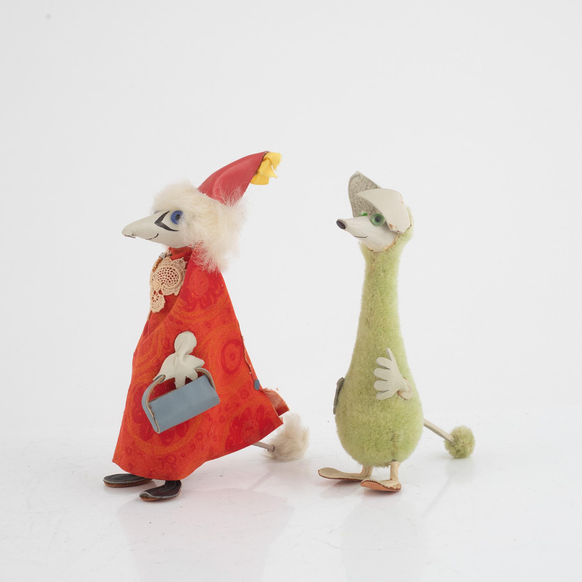 Muminfigurer, 2 st, Atelier Fauni, Finland, 1950/60-tal.