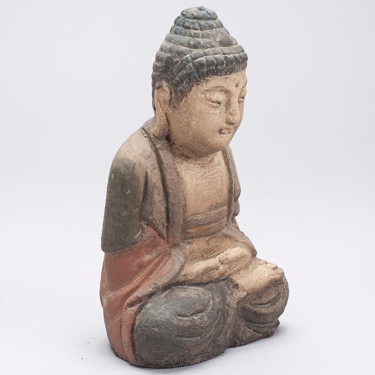 BUDDHA, trä, Kina, 1900-talets första hälft.