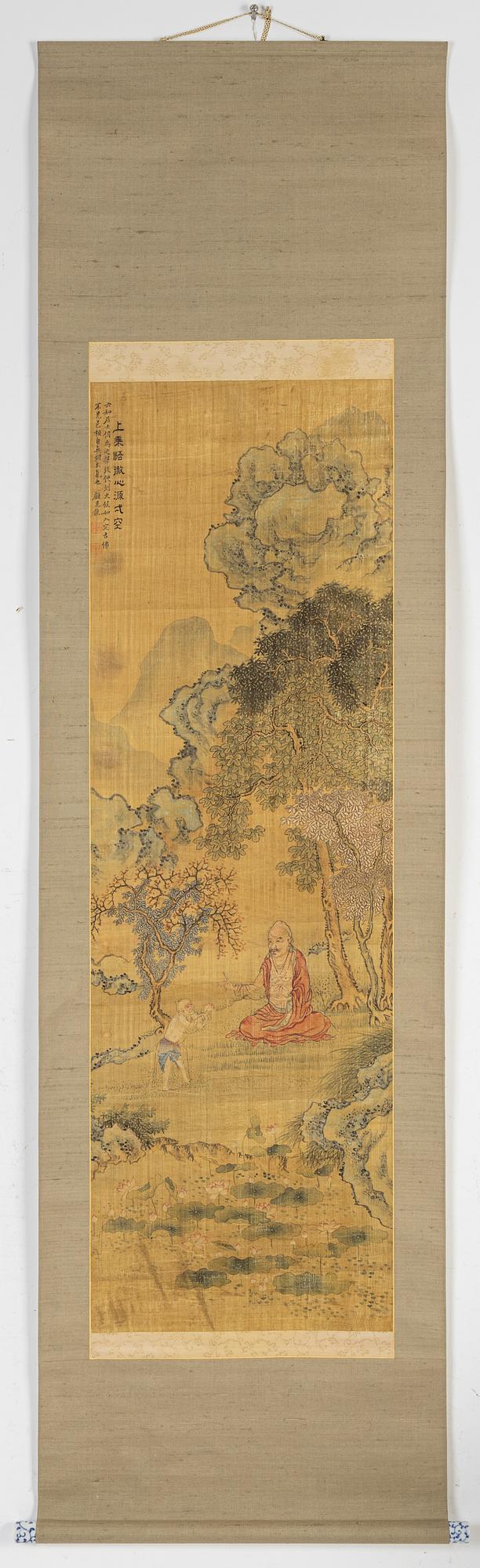 A scroll painting after Gu Jianlong (1660-1685), late 19th Century/early 20th Century.