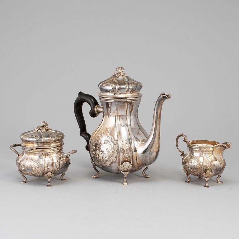 AXEL SALOMONSEN (1933-1977), a three part coffee sterling silver service, Denmark, with Swedish import marks.