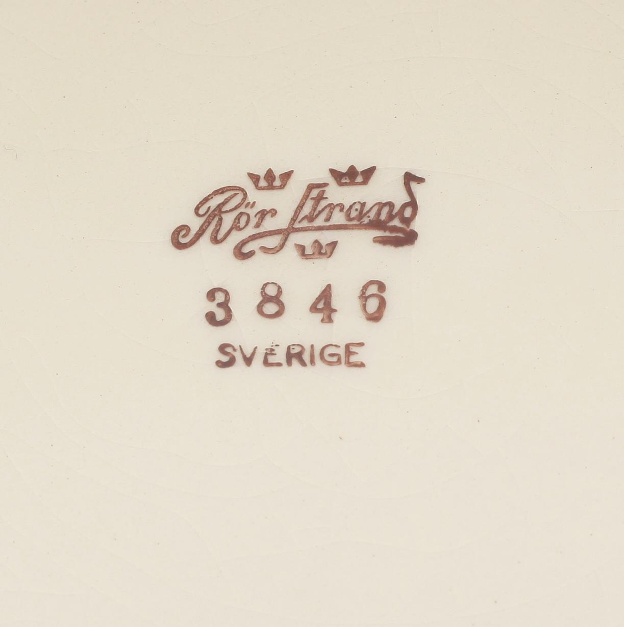 TERRIN med lock, porslin, Rörstrand, 1900-talets första hälft.