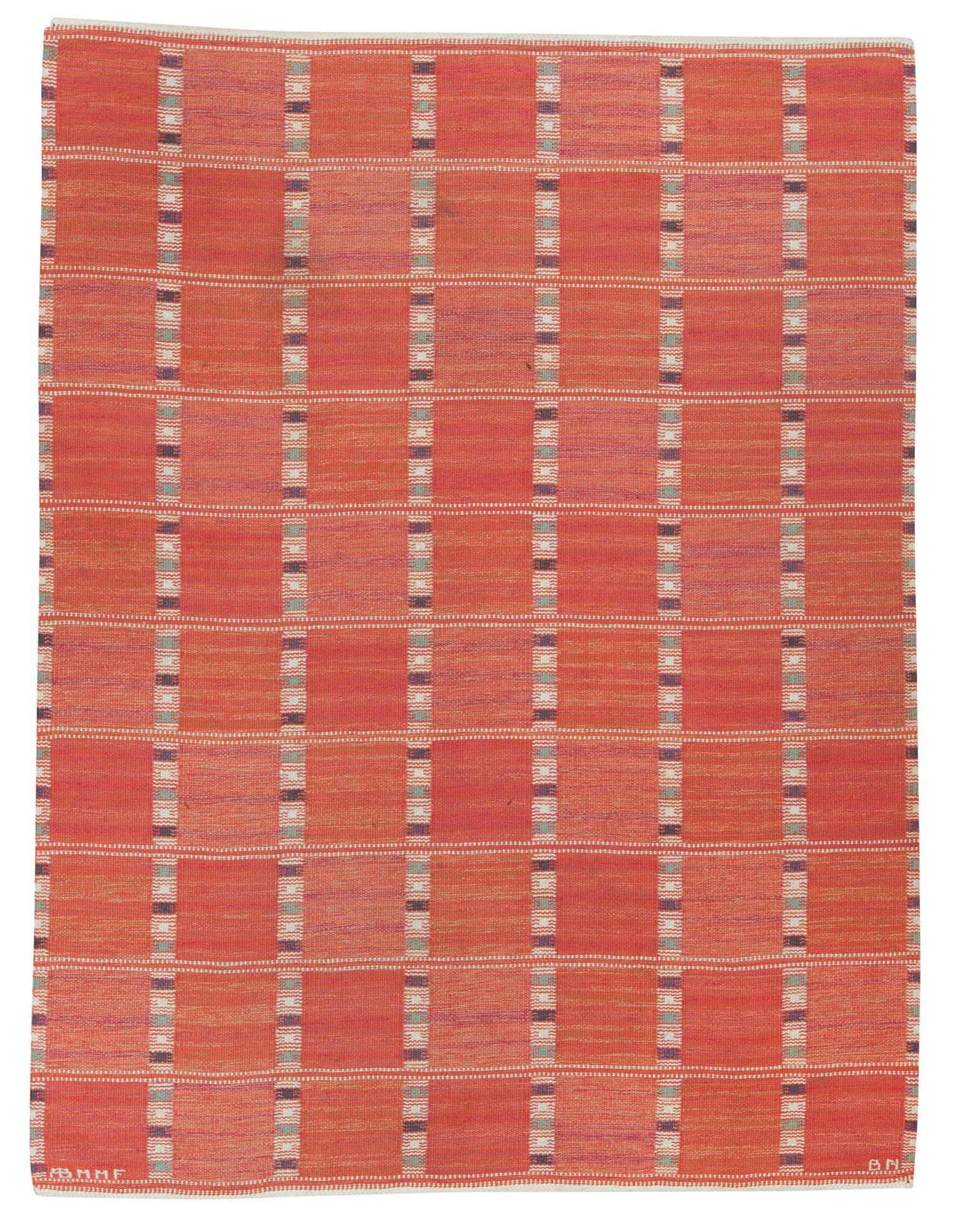Barbro Nilsson, MATTA. "Falurutan röd". Rölakan. 246 x 187,5 cm. Signerad AB MMF BN.