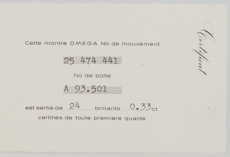 OMEGA, wristwatch, 15 x 15 mm.