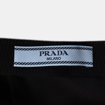 Prada, a black nylon skirt, size 36.