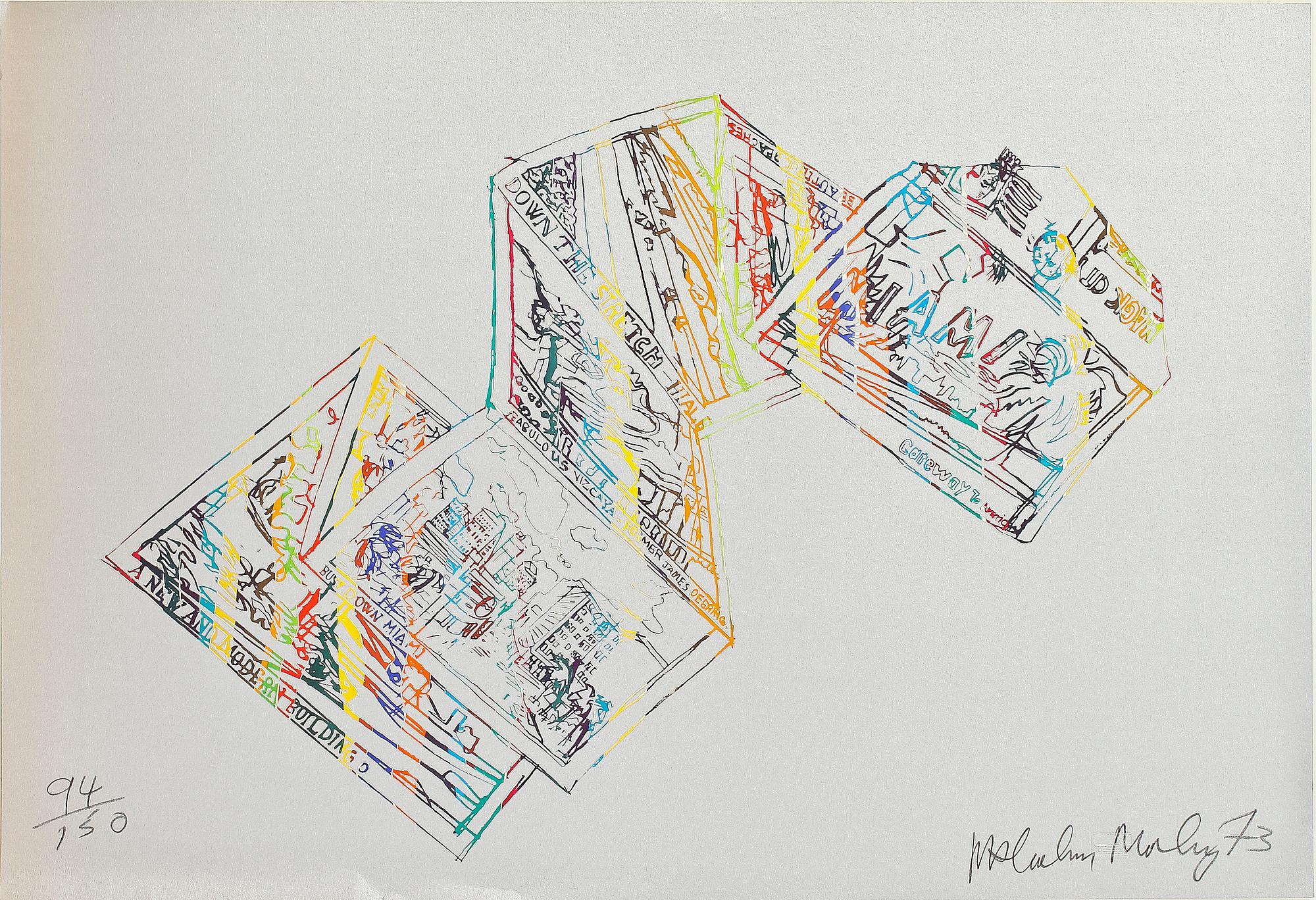 MALCOLM MORELY, färglitografier, 5 st, sign o numr 94/150. Portfolio nr 94, Shorewood Atelier.