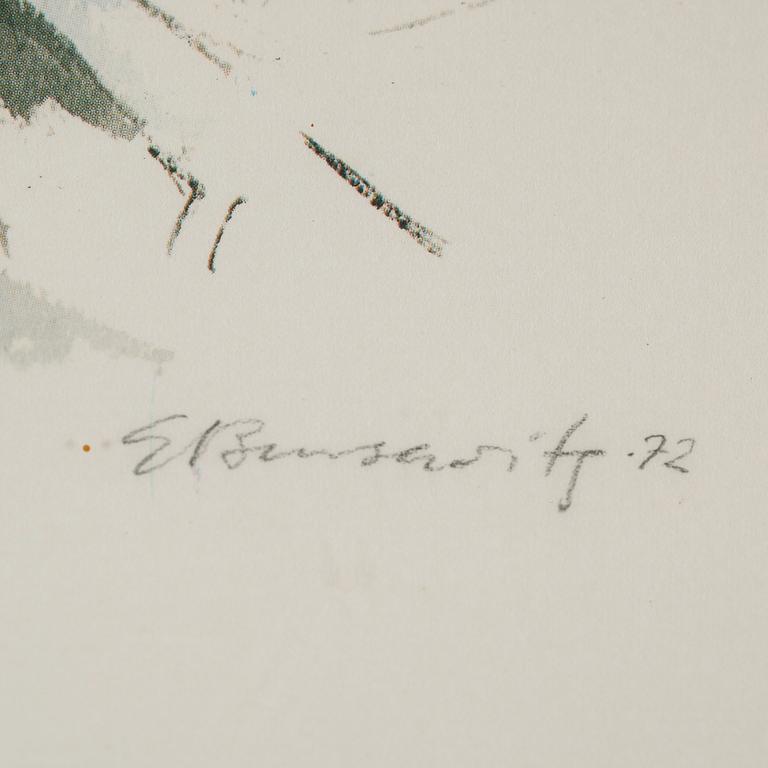 GUNNAR BRUSEWITZ, färglitografi, signerad och daterad -72.