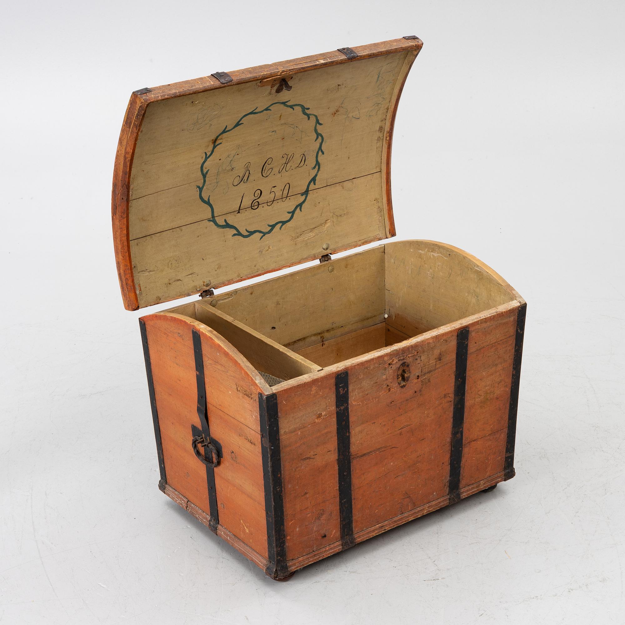 A folk art chest, Northern Sweden, 1850.