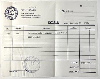 A Japanese lacquered and qilded Buddhist altar table or Butsudan.  Edo period (1603-1868).