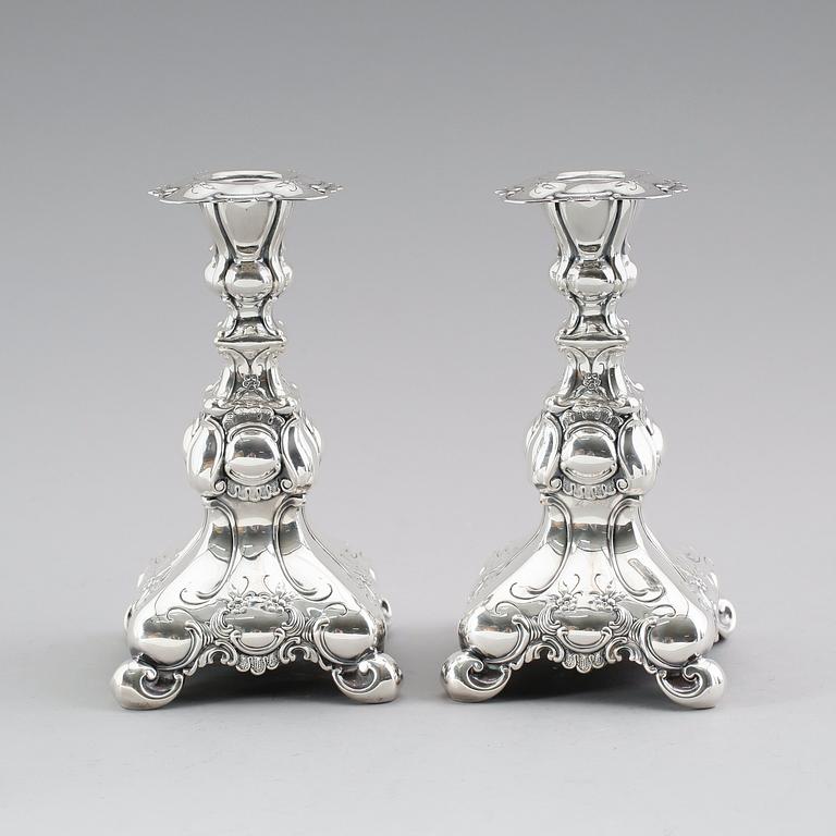 LJUSSTAKAR, 1 par, silver, GAB, Stockholm 1948.